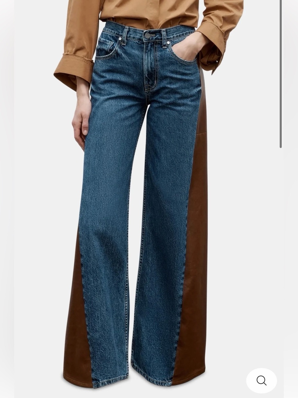 TWP RAMBLIN’ MAN JEAN IN PARIS/MAHOGANY denim and leather Size 28